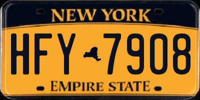 NY license plate HFY7908