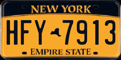 NY license plate HFY7913