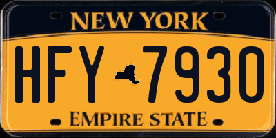 NY license plate HFY7930