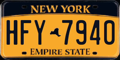 NY license plate HFY7940