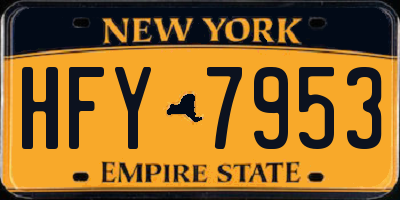 NY license plate HFY7953