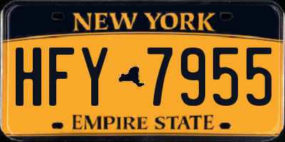 NY license plate HFY7955