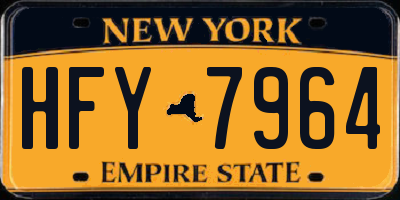 NY license plate HFY7964