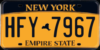 NY license plate HFY7967