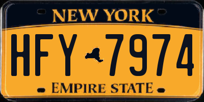 NY license plate HFY7974