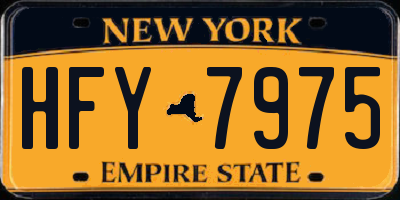 NY license plate HFY7975