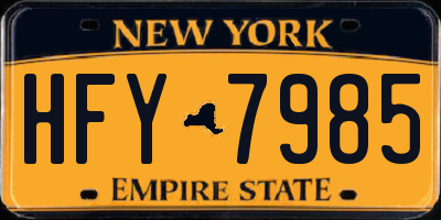 NY license plate HFY7985