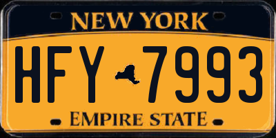 NY license plate HFY7993