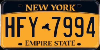 NY license plate HFY7994
