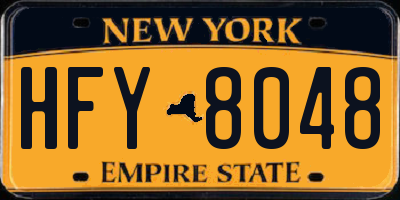 NY license plate HFY8048