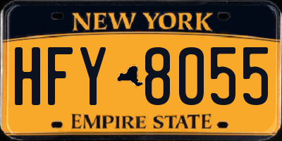 NY license plate HFY8055