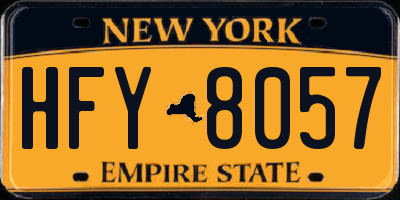 NY license plate HFY8057