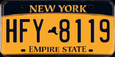 NY license plate HFY8119