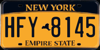 NY license plate HFY8145