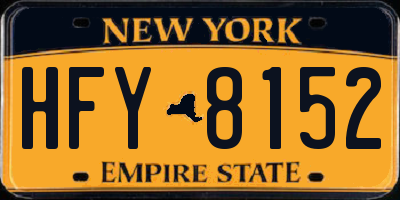 NY license plate HFY8152