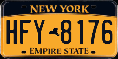 NY license plate HFY8176