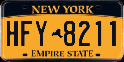 NY license plate HFY8211