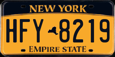 NY license plate HFY8219