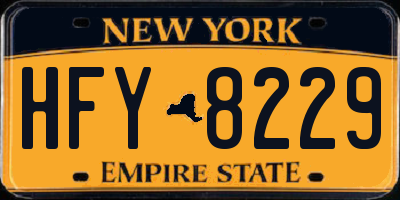 NY license plate HFY8229
