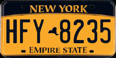 NY license plate HFY8235