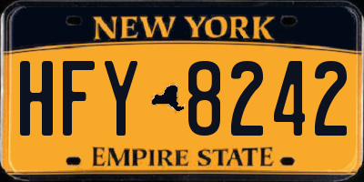 NY license plate HFY8242