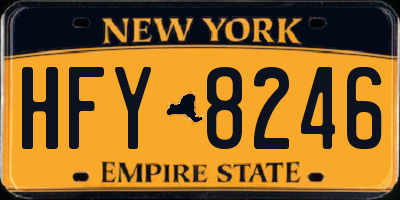 NY license plate HFY8246