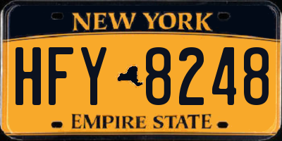 NY license plate HFY8248