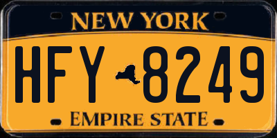 NY license plate HFY8249
