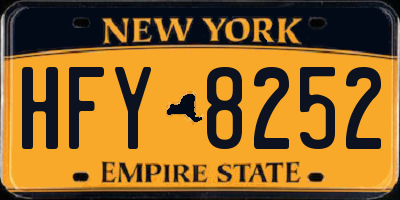 NY license plate HFY8252