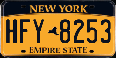 NY license plate HFY8253