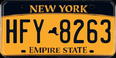 NY license plate HFY8263