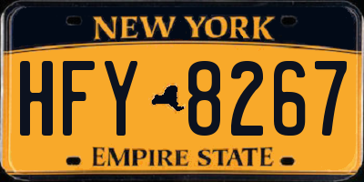 NY license plate HFY8267