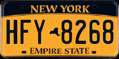 NY license plate HFY8268