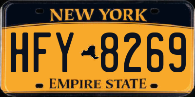 NY license plate HFY8269