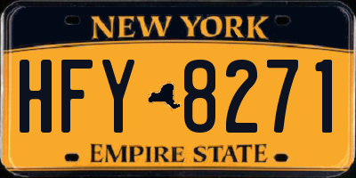 NY license plate HFY8271
