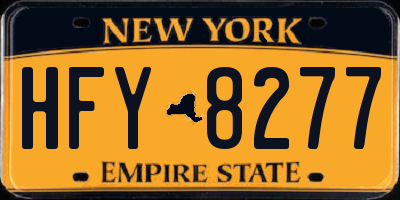 NY license plate HFY8277