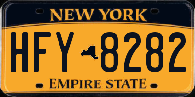 NY license plate HFY8282