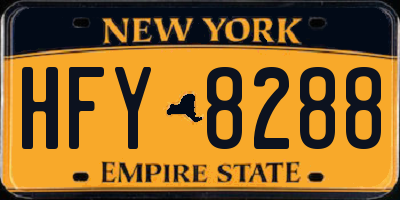 NY license plate HFY8288
