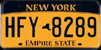NY license plate HFY8289