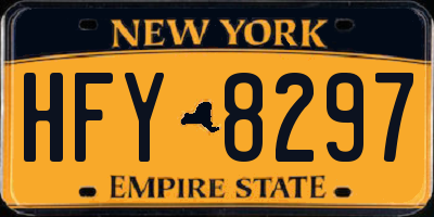 NY license plate HFY8297