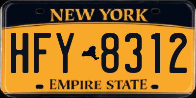 NY license plate HFY8312