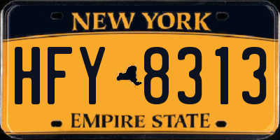NY license plate HFY8313