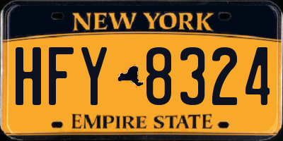 NY license plate HFY8324