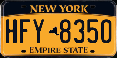 NY license plate HFY8350