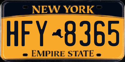 NY license plate HFY8365