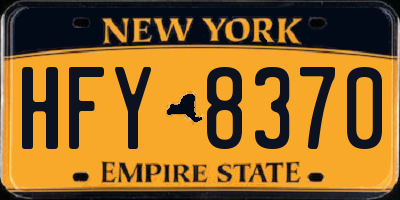 NY license plate HFY8370