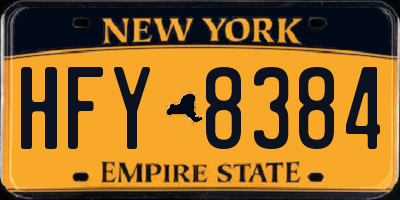 NY license plate HFY8384