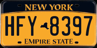NY license plate HFY8397