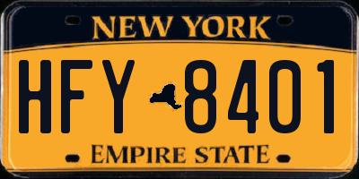 NY license plate HFY8401