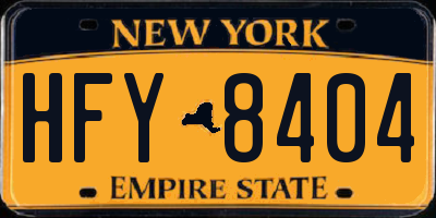 NY license plate HFY8404